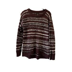 Calvin Klein Jeans Crewneck Sweater Women's Medium Burgundy white and grey